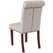 Emma and Oliver 2 PK Upholstered Rolled Back Parson's Chair with Nailhead Trim & Finished Frame with Plastic Floor Glides